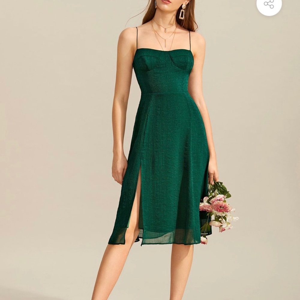 JNSQ emerald green midi dress